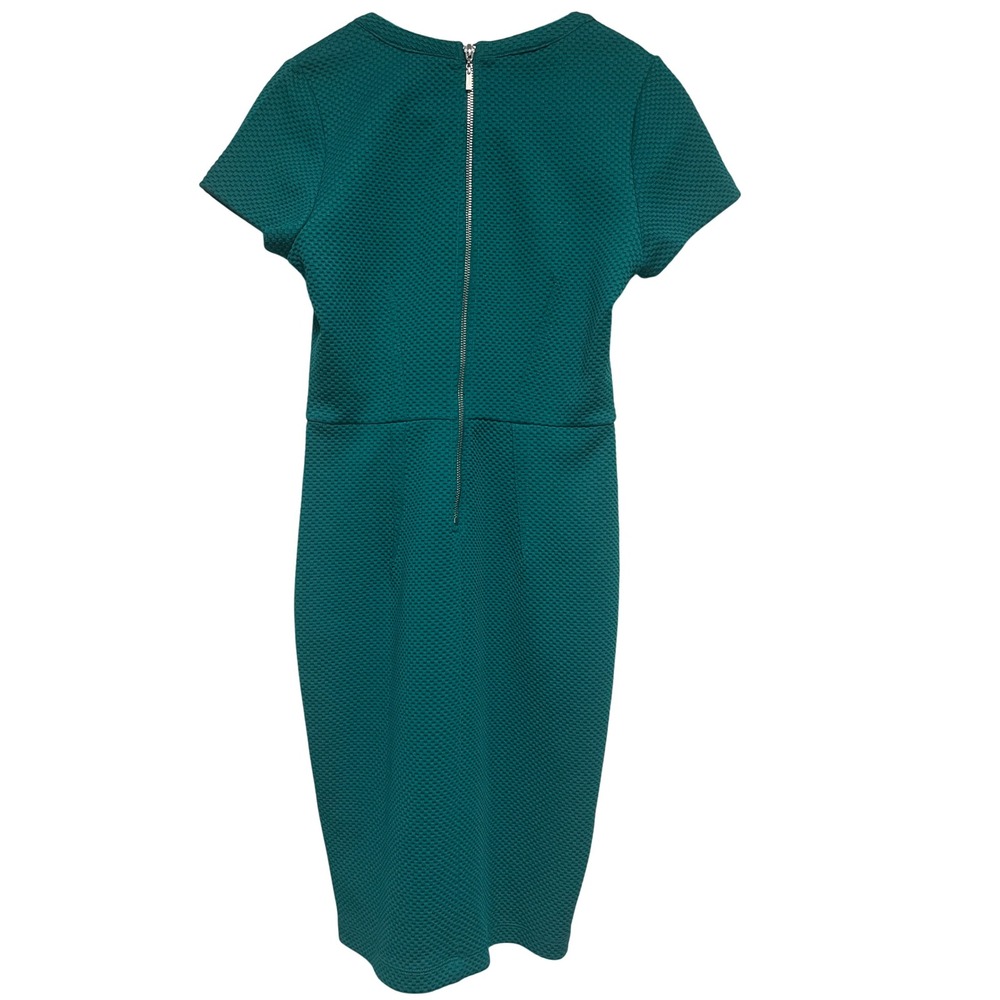 H&M Green Textured Stretch Sheath Dress, Short Sleeve, Career, Casual S - Picture 6 of 6